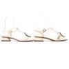 Great ROGER VIVIER Sandals Beaded Ankle with Strap Square Toe Leather Ivory  37 Used