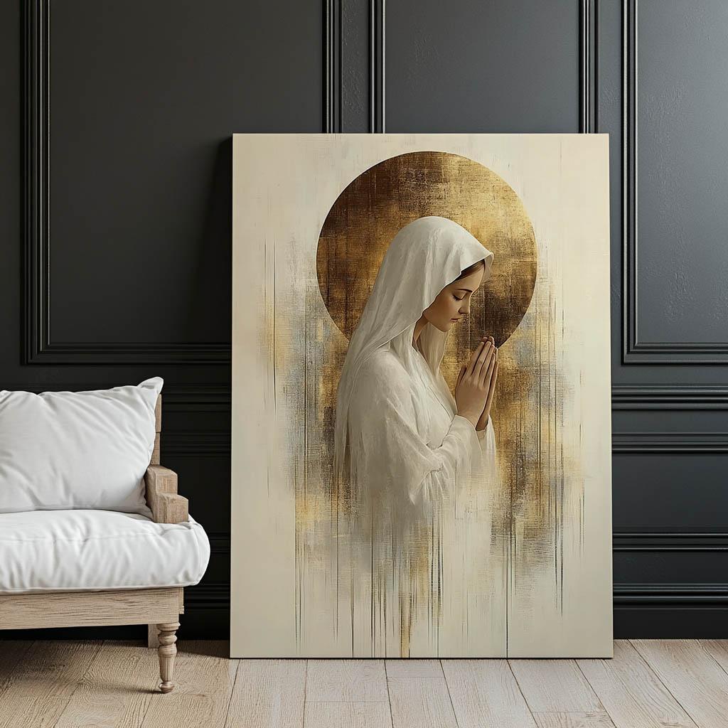 Bønn i stillhet - Maria Bønn i stillhet - Maria, 30X40 cm, uten ramme, premium lerret på blindramme