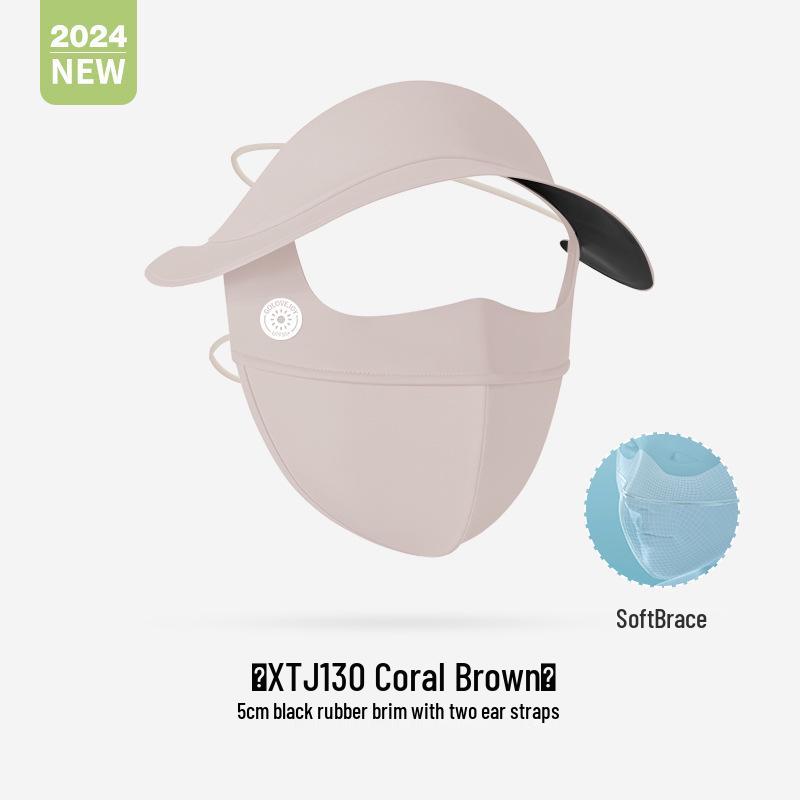 Gudeng Women's Ice Silk Sunscreen Mask: Breathable, UV-Protection, Summer Blush Face Mask with Eye Corner Protection (XKZ42)