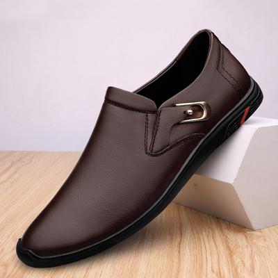 High-End Herren Echtleder Freizeitschuhe Weiche Sohlen Flache Böden Freizeitschuhe für den täglichen Pendelverkehr Herren Business-Anzugschuhe