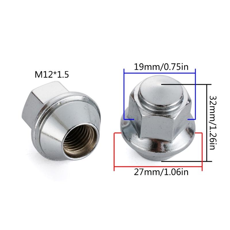 Set of 5 Vehicle Wheel Nuts Wheel Nuts with 19×32mm Thread Steel Wheel Nuts Vehicle Fitment Simple Installation for Car
