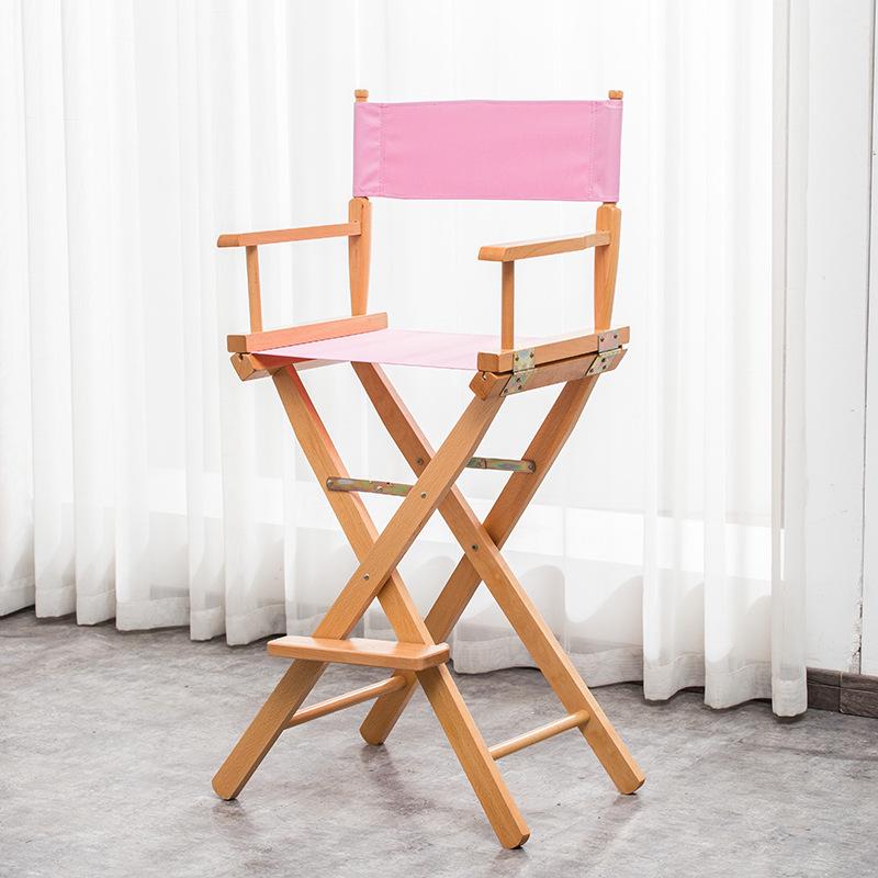 Klappbarer Regiestuhl aus Massivholz mit Segeltuchsitz und -lehne: Ideal für Bar, Büro, Make-up, Angeln, Outdoor und Freizeit.