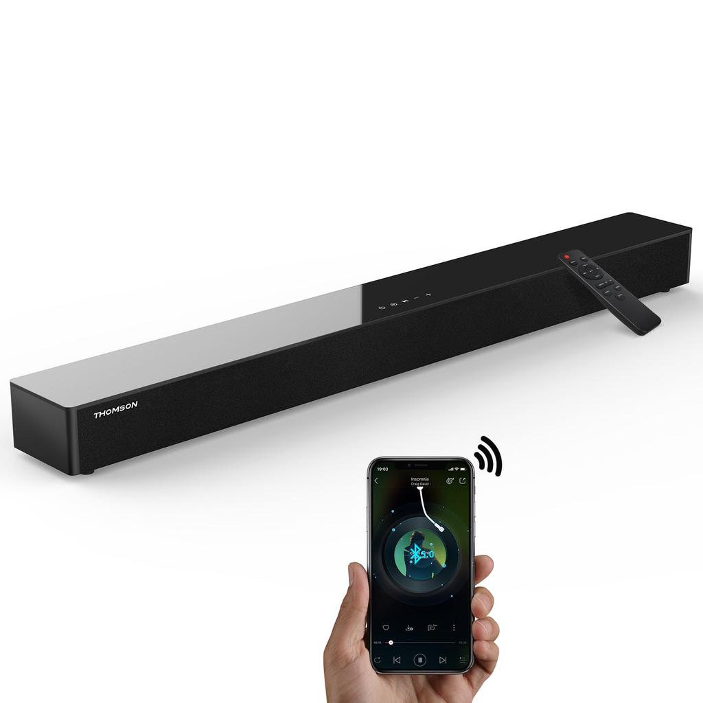 THOMSON Soundbar für Bluetooth 100W Soundbar mit Subwoofer Fernbedienung Optisch AB5308 Fernseher, 5.3 Lautsprecher, Eingebaut [6 Lautsprecher], Smartphone/Kabellos