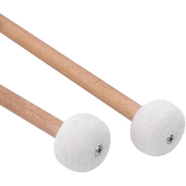 Drum Mallets Sticks 2Pcs Mallet Percussion Drum Mallet Hammer White Felt Timpani Snare Drum Musical Instrument Accessories