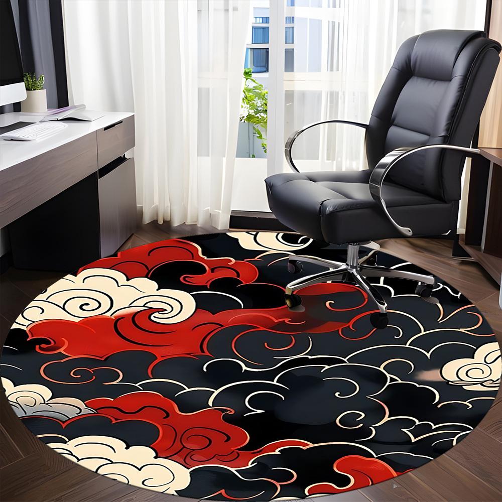 1pc Clouds Patterns Office Round Area Rug,  Mat Suitable For Office, Under Office Chairs Bedroom Living Room Home Decor, Room Deco