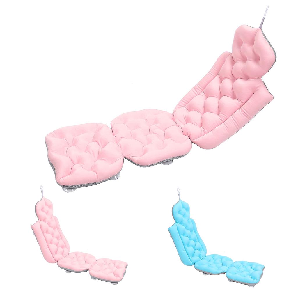 Pernă de baie pentru corp întreg, suport pentru gât și spate, cu ventuze antiderapante, pernă pliabilă pentru cadă, accesoriu spa