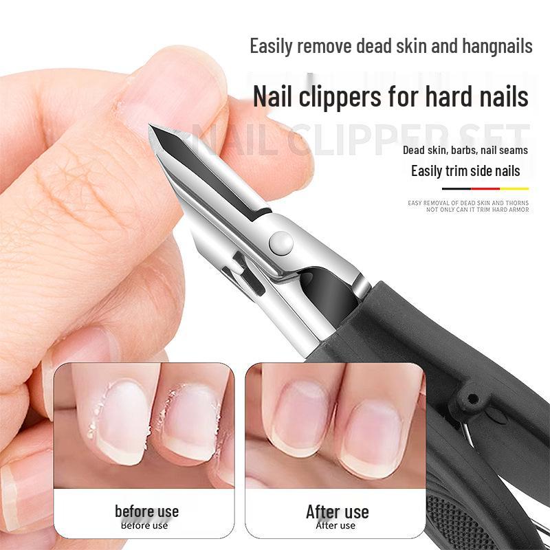 6-Piece Nail Care Set: Oblique Nail Clippers, Nail Scissors, Ingrown Nail Cuticle Nippers, Large Opening Clippers