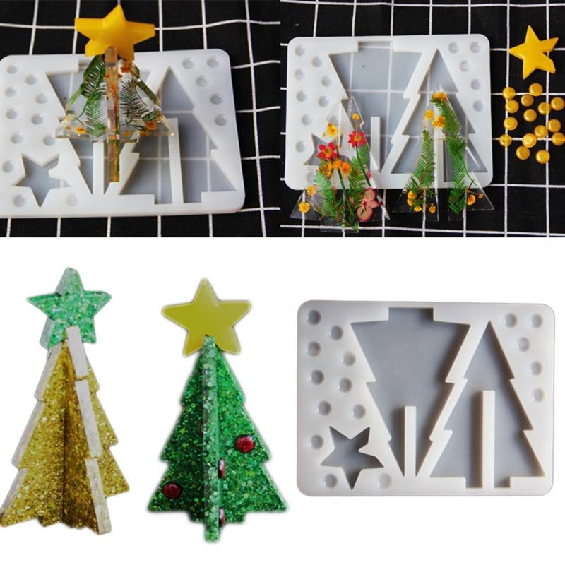 Christmas Tree 3D Puzzle Ornament Silicone Mold Perfect for Handcrafting Christmas Decorations for Home or Office
