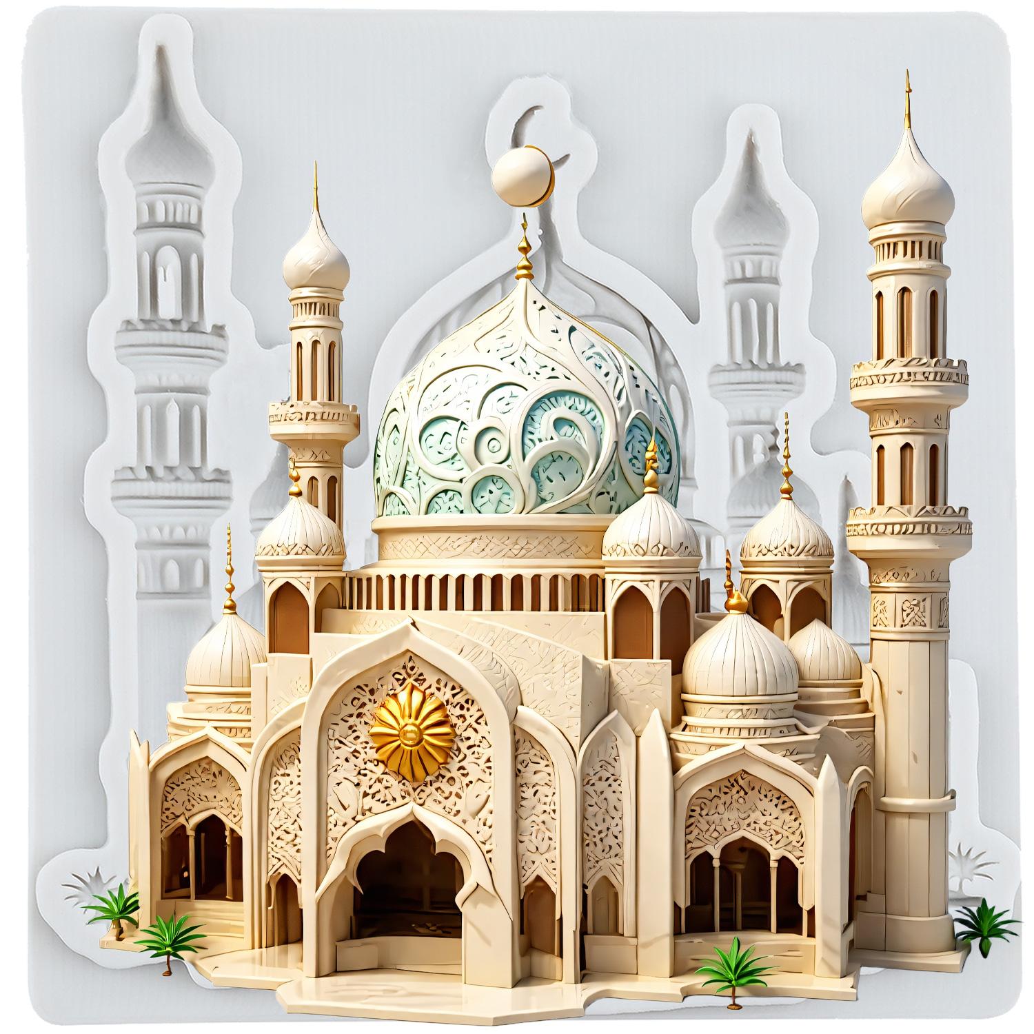 

Fairytale Castle Silicone Mold Castle Fondant Molds Cake Decorating Tools Cupcake Topper Candy Resin Clay Chocolate Gumpaste Mold серый