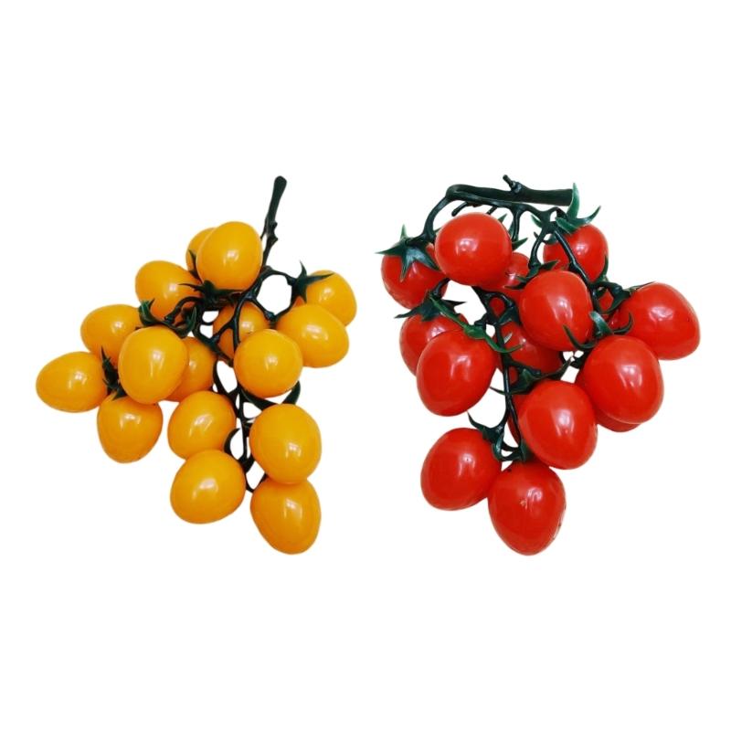 Mini Grappe de Tomates en Plastique Accessoires Alimentaires Artificiels Pour Photographie Styling Jouet Cuisine pour Enfants