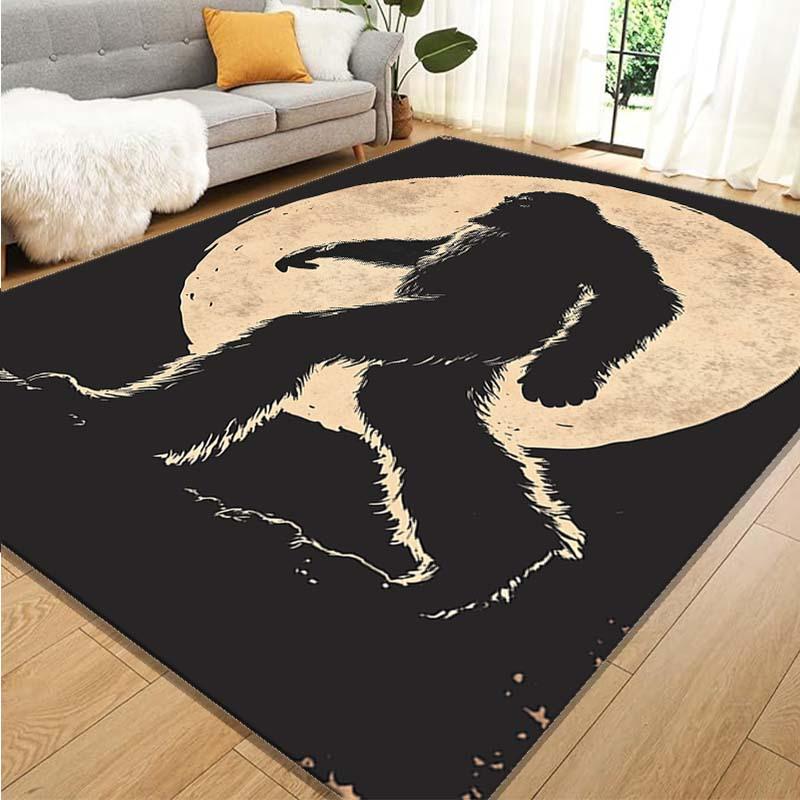 Crystal Velvet Rug Crystal Velvet Sasquatch Full Moon Carpet Rug | Non-Slip Floor Mat for Bedrooms, Porches, Ind