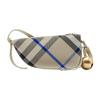 Burberry Check Canvas Sling Crossbody Bag With Gold Bell Charm & Hardware For Daily Use