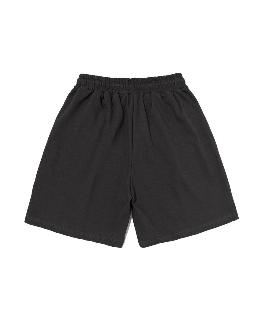 ANALOG MOOD Soft Plain Pintuck Cotton Shorts (Charcoal)