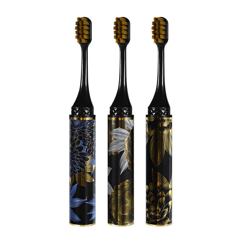 Portable Lipstick Tube Folding Toothbrush, Suitable for Travel and Home Use, Suitable for Deep Oral Cleaning of Men and Women