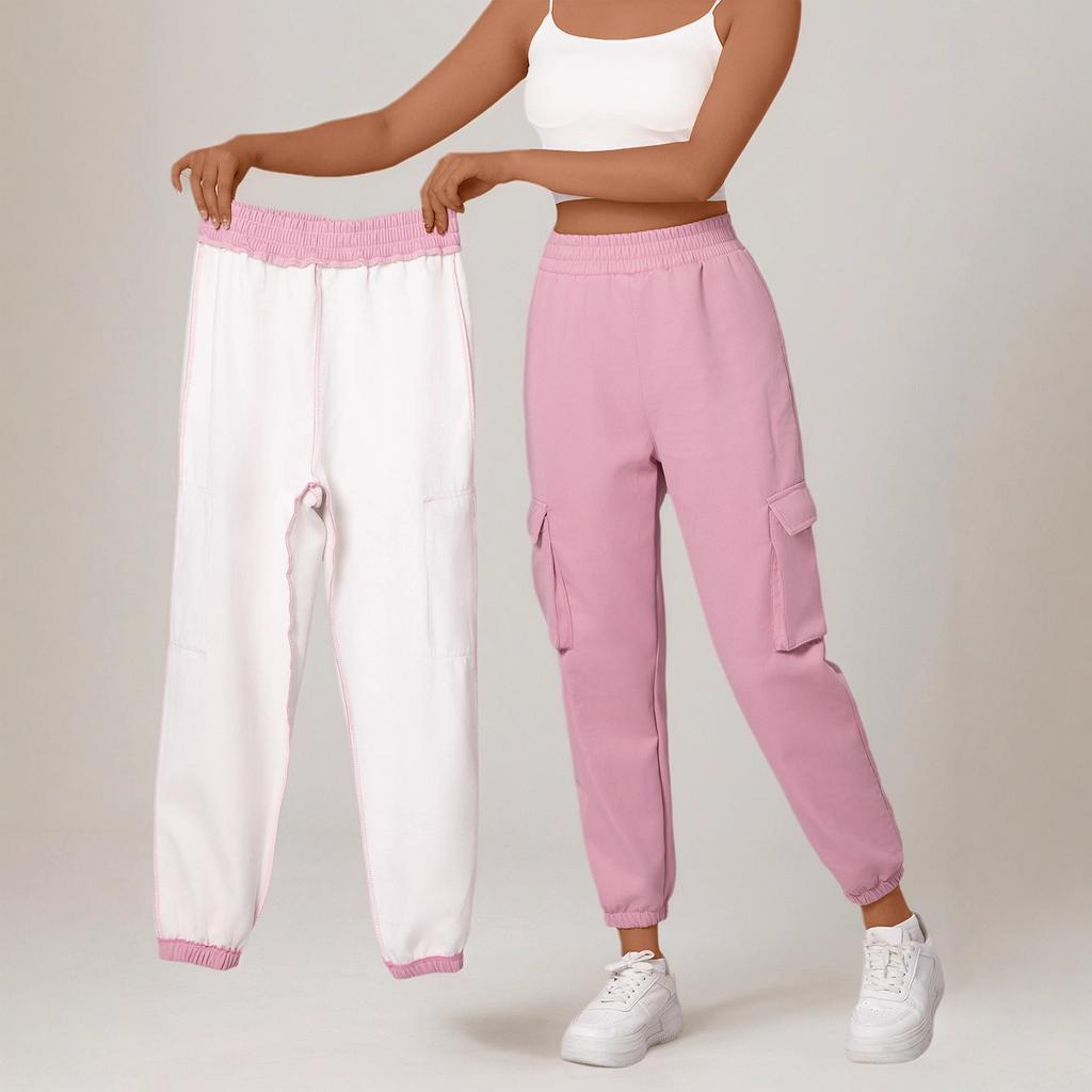 Gefütterte Cargo-Jogginghosen für Damen, lockere Passform, schmal zulaufend, lässige Hose für den Winter, tägliches Tragen