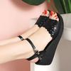 Soft leather platform sandals women's summer 2025 new non-slip women's shoes wedge heel versatile women's sandals soft-soled mother shoes