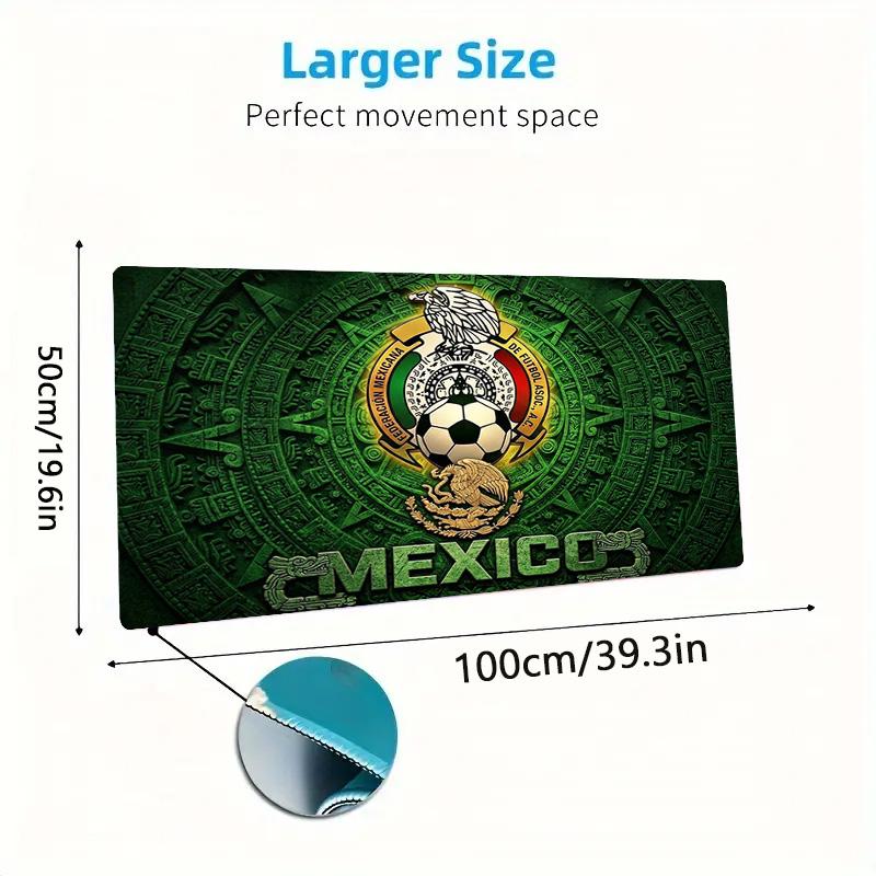 Mexican Football Federation Color Mouse Pad Large Gaming Table Cushion Non-slip Laptop Tablet Big Mousepad XXL Mat Mini PC Playmat With Lock Edge