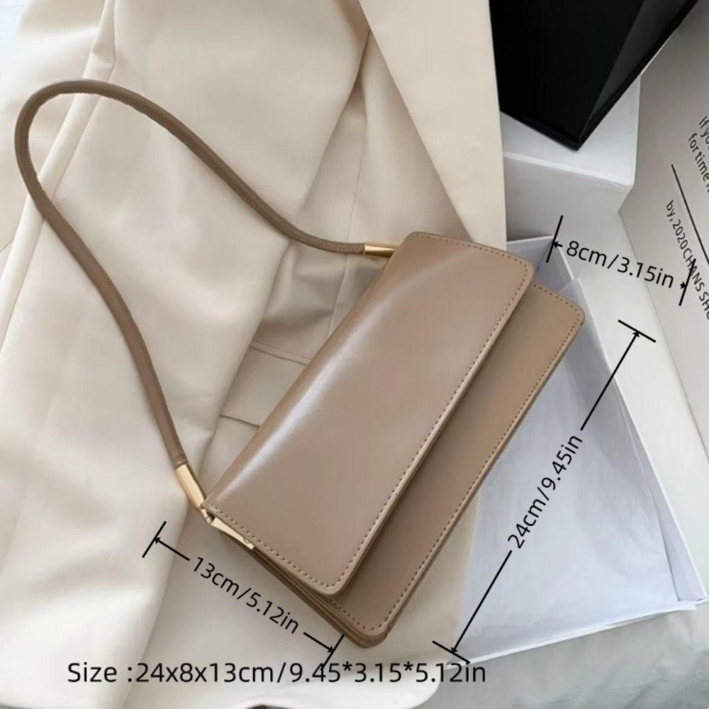 Trendy Simple Shoulder Bag Solid Color Casual Women Armpit Bag PU Leather Small Square Bag Tote Bags Girls