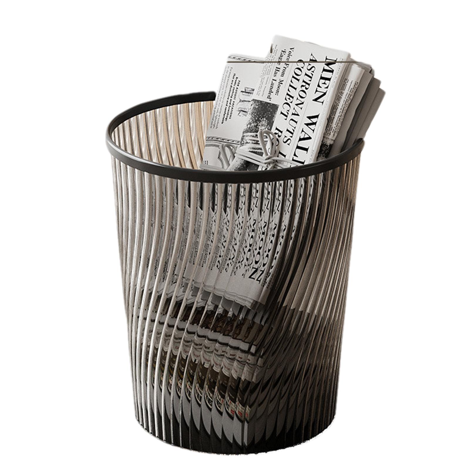 

Translucent Large Capacity Trash Can Bedrooms And Dorm Rooms Black Waste Paper Bin Black Kitchen Bin
