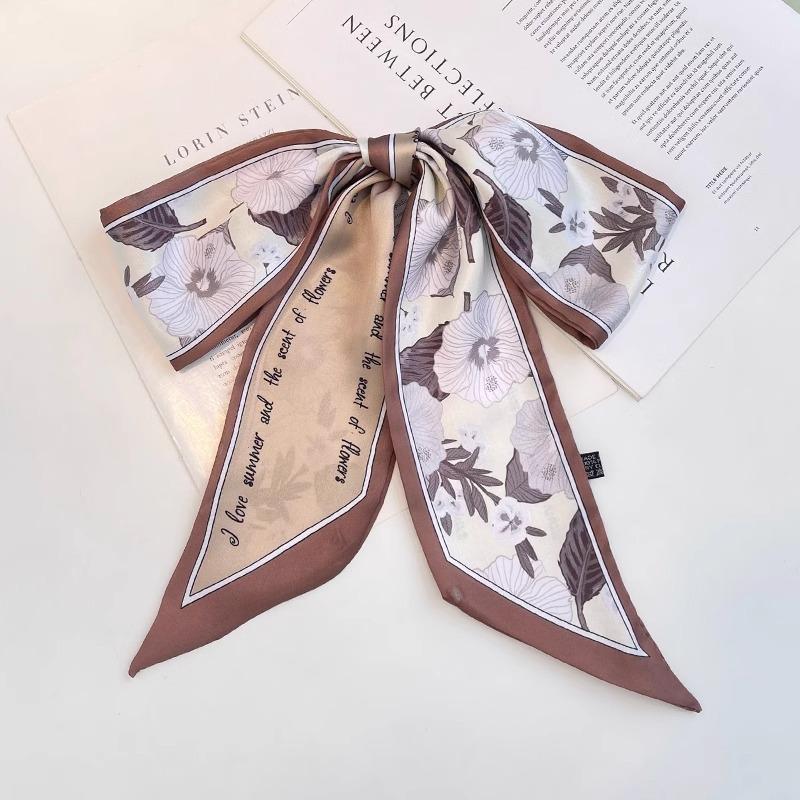 Silk Scarf Headband French Braided Hair Ribbon Versatile Ponytail Streamer Headgear Bag Decoration