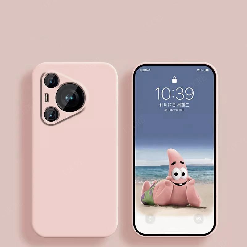For Huawei Pura 70 Case Cover For Huawei Pura 70 Capas Liquid Silicone Original Shockproof TPU Soft Case Huawei Pura 70 Fundas