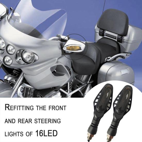

4Pcs Motorcycle Universal 16LED light Front Rear Turn Signal Running Brake