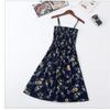 Dámský špagetový pásek s vysokým pasem, mini květinové šaty s potiskem letní plisované dámské šaty bez ramínek