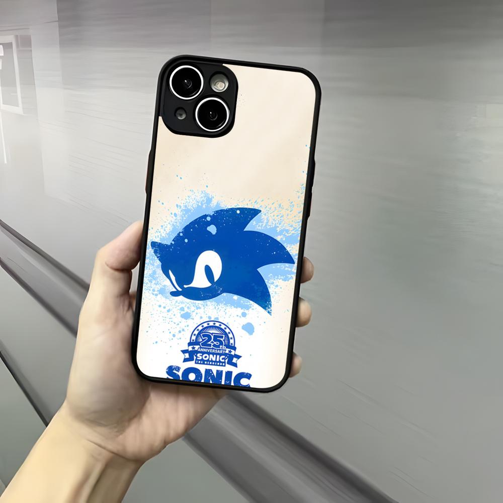 Anime Game S-Sonic Phone Case For Iphone 17 16 15 14 13 12 Pro Max Xr Air Plus Skin Feel Black Hard Shell Cover