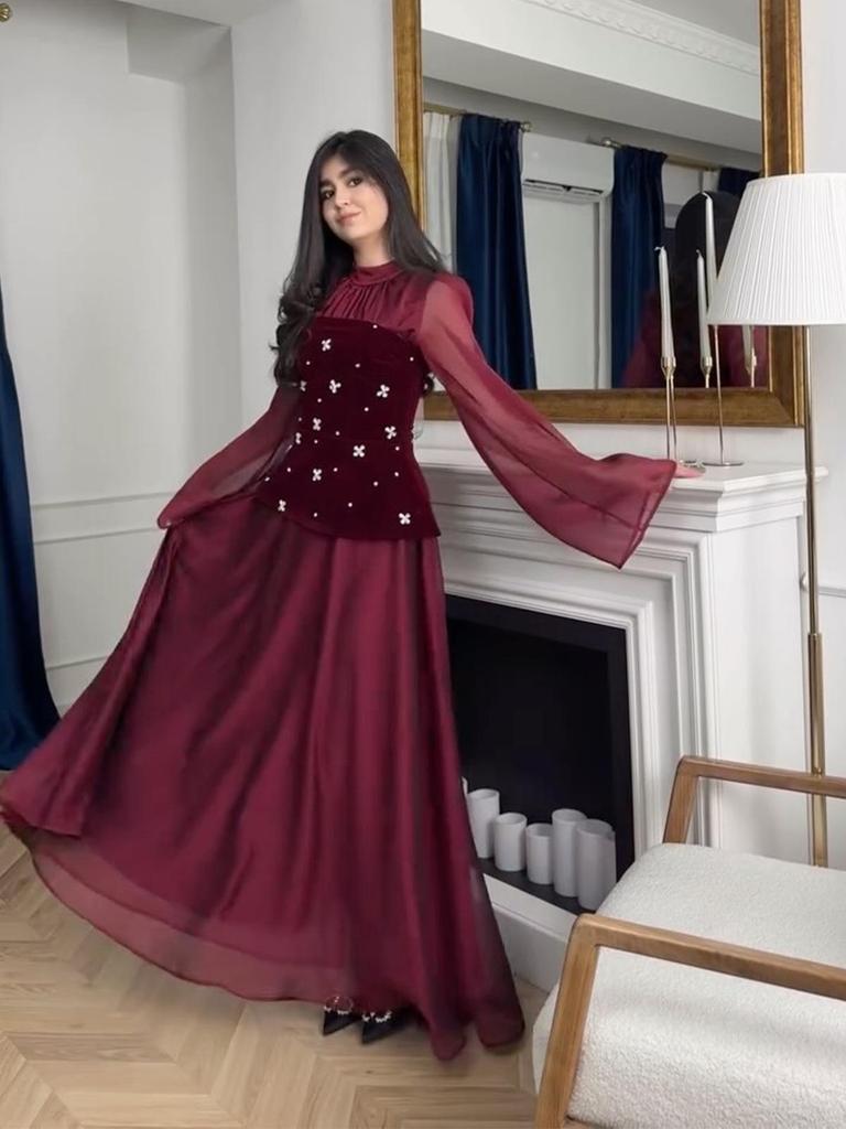 Rhinestone Women's Waist-Cinching Slimming Patchwork Long Dress - 2025 European & American Spring Fashionable Socialite Design
