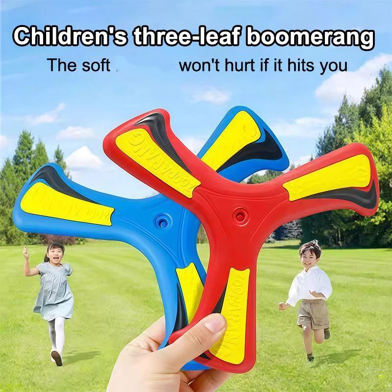 Brinquedo de Disco Voador Esportivo ao Ar Livre Boomerang Luminoso de Eva Dardo de Retorno Spinner Cruzado de Três Folhas Jogo Interativo