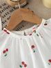Baby Girl Cherry Print 3PCS Outfit Set with Hat