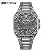 Vintage Men Quartz Watch Luxury Auto Calendar Specific Lines Stainless Steel Strap Wristwatch For Mans Analog