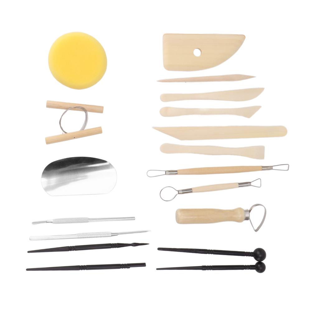 Clay Tools Kit Sculpting Tools Wooden Material Shaping Building Modeling Carving Accessories for Pottery Arts Craft