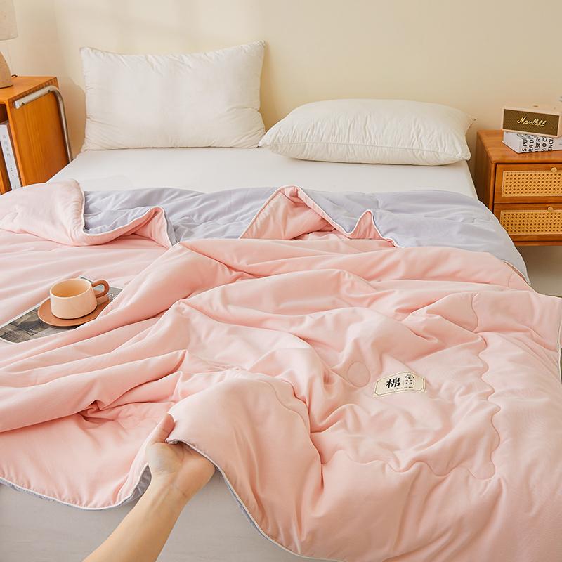 Solid color double-layer yarn summer cool quilt knitted cotton air conditioner quilt cool feeling machine washable
