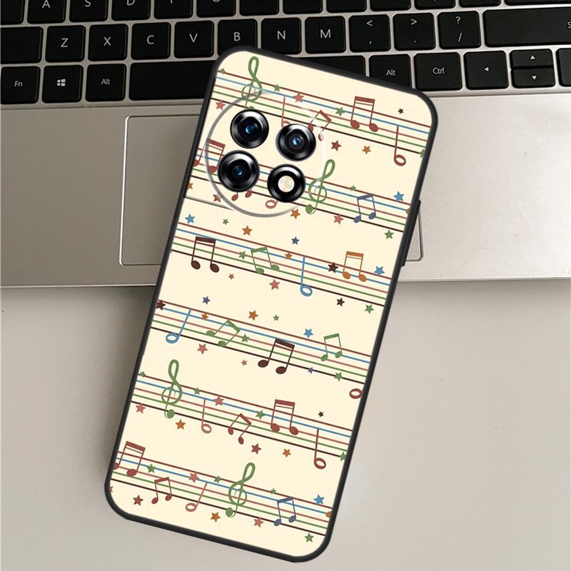 Music Score Musical Notes Case For OnePlus Nord 5 CE 3 4 Lite N20 N30 OnePlus 15 15R 13 13R 13T 10T 10 Pro 11 12 Cover