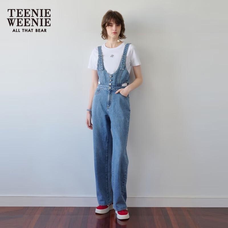 Teenie Weenie Women s Casual Straight-Leg Denim Jumpsuit S (160)