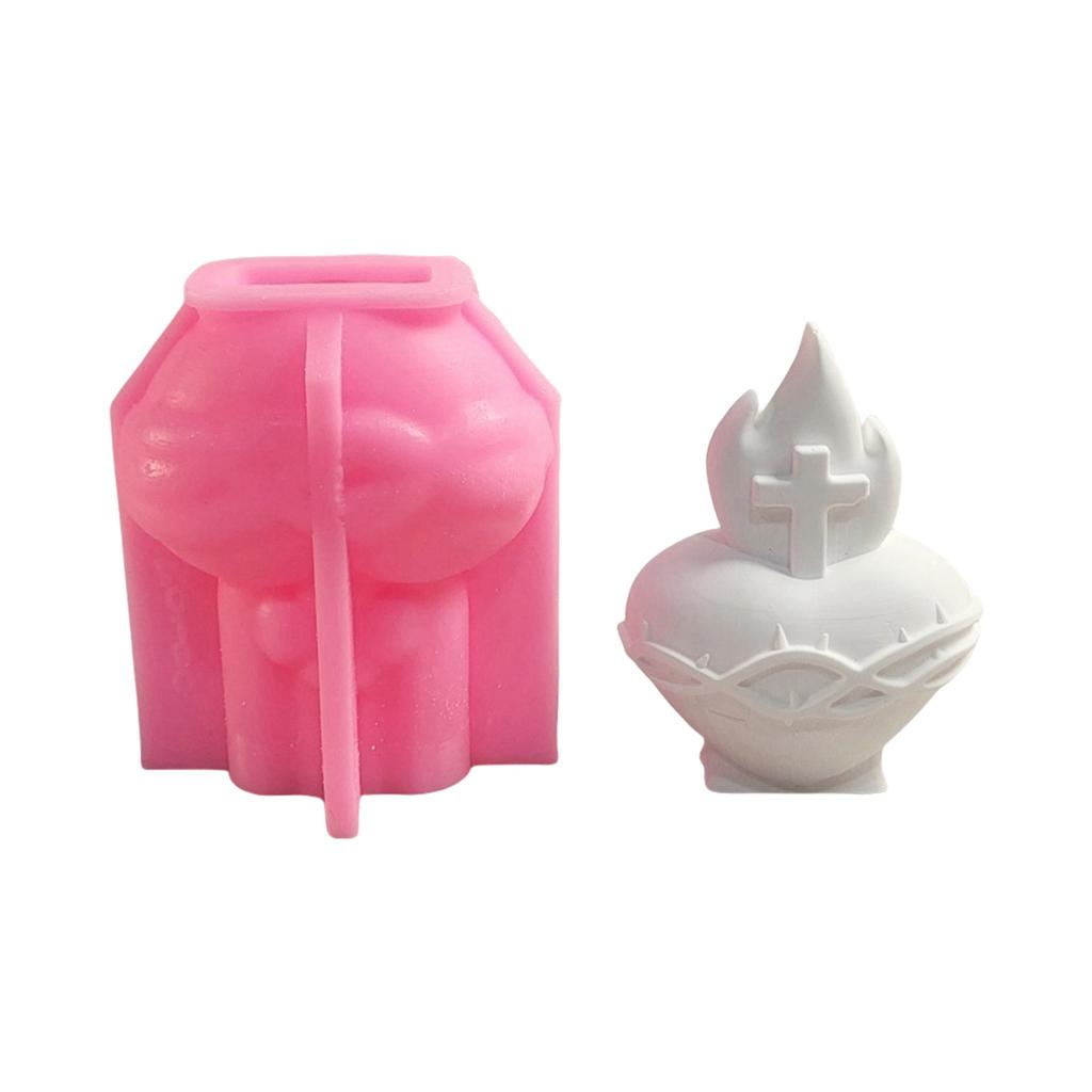Flexible Silicone Mold Candle Moulds 3D Heart Pattern Resin Mold Handmade Art Supplies Suitable for Room Decorations