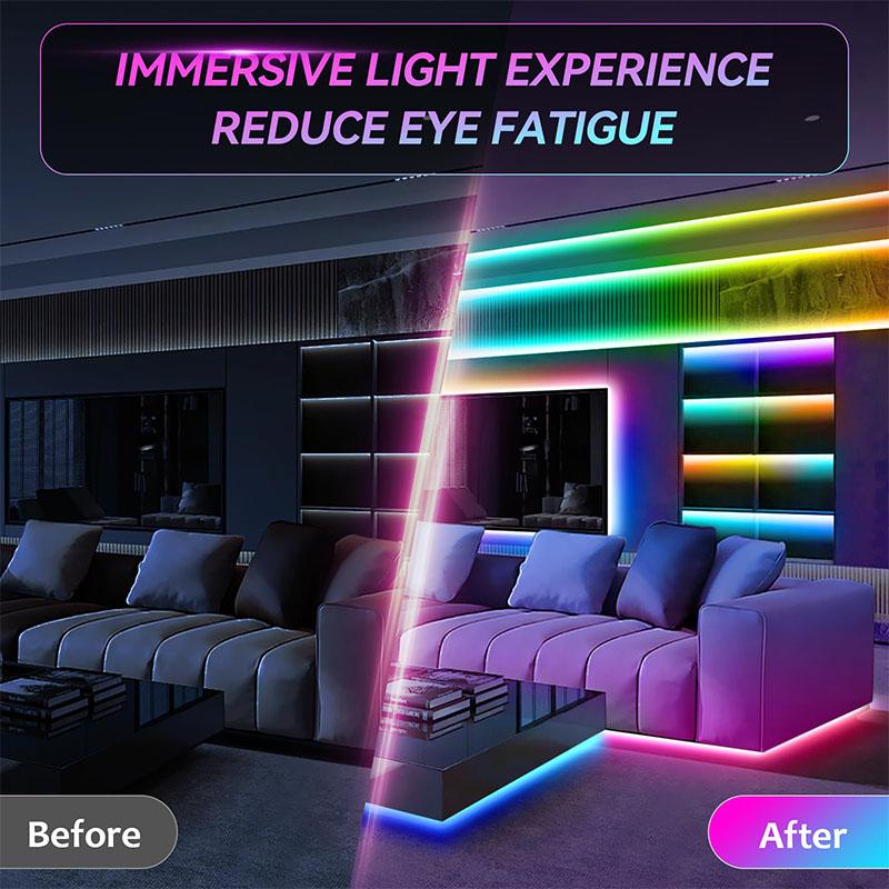 5V RGB LED Strip Lights – SMD 5050 Bluetooth Music Sync, 24-Key Remote Control Flexible Lamp Tape for TV Bedroom Christmas Home Decor