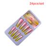 1 Set Color Street Nail Strips False Tips Colorful Gradient Color Ballerina Style DIY Decorations for Women Girls