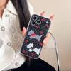 Black Polka Dot Cartoon Puppy Phone Case for iPhone 17 Pro Max/16 IMD 14/15 Series, Precise Cutouts