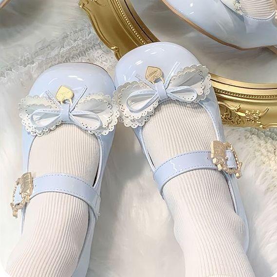Tägliche niedliche süße vielseitige Puff Mary Jane Schuhe 2025 Damen neue Lolita Stern Schleife Schuhe
