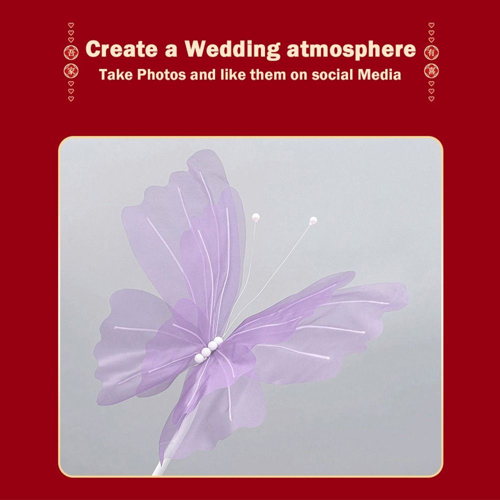 48cm Big Simulation Butterfly Gauze Material Hollow Design Hanging Butterfly 3D Effect Large Size 3D Butterfly