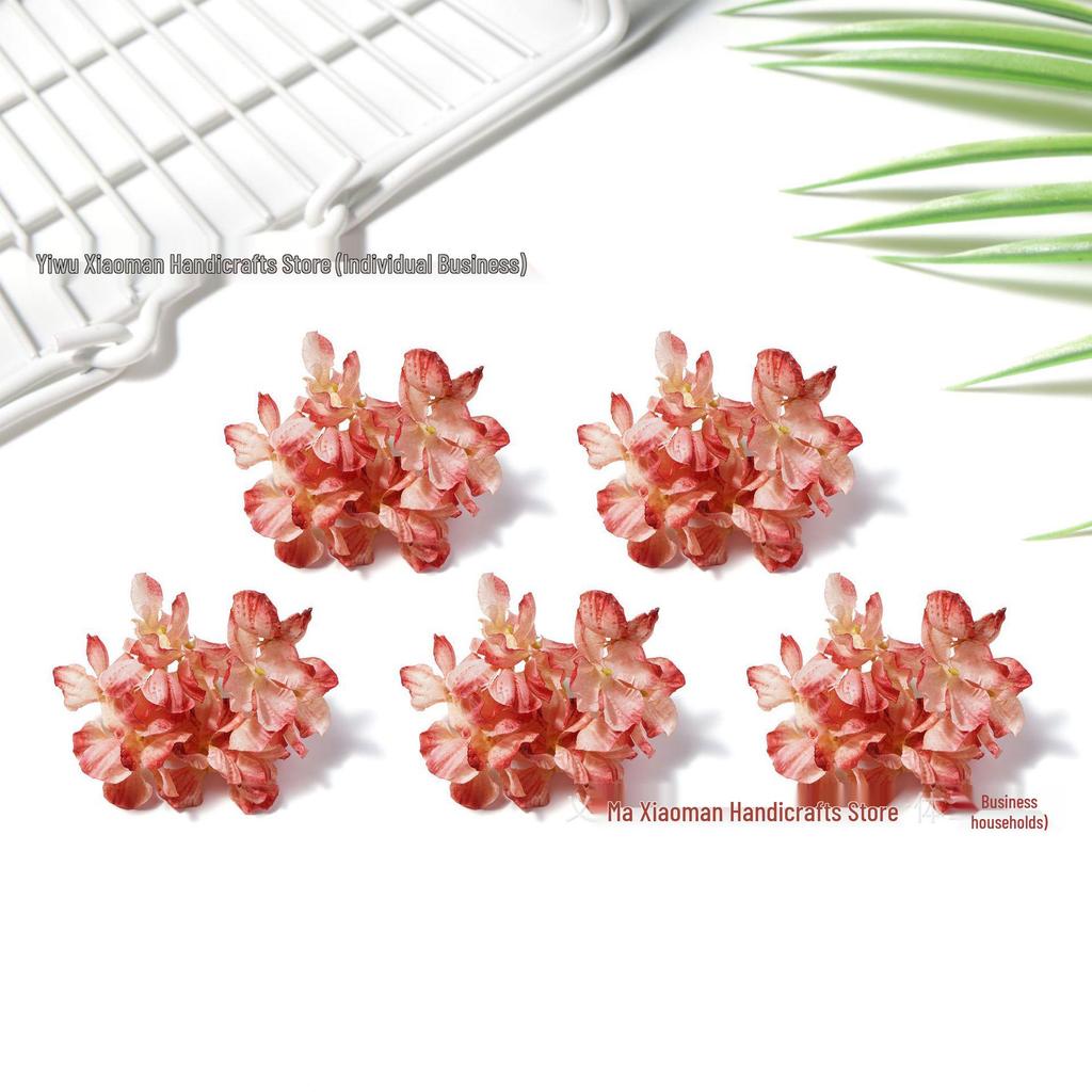 Multi-color Burned Edge Silk Hydrangea Hairpin – Creative DIY Hanfu Hair Accessory for Graduation Caps