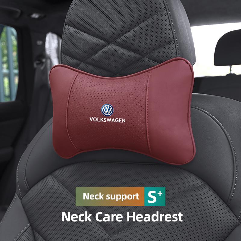 Car Tire Valve/ Car Headrest/Lumbar Support Auto Neck Pillow Waist Cushion For VW GTI Polo Golf MK7 Passat B6 Tiguan Jetta T-ROC