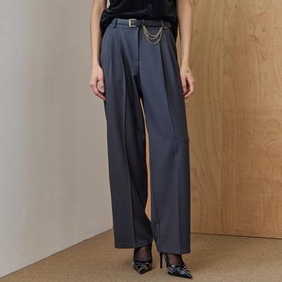 Pintuck Detail High Waist Wide Slacks Ze10ql400nh
