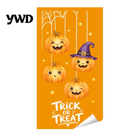 Halloween Window Clings for Glass Castle Pet Static Cling Stickers, Spooky Bat Pumpkin Seasonal Kids Floral Decals, Removable Self-Adhesive
