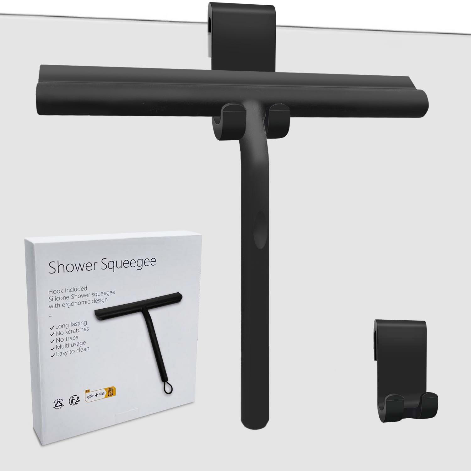 

Скребок для душа, скребок для очистки стекла, вешалка для мытья дворника, пол, чистка окон, бытовая вода, настенное зеркало с ручкой чёрный