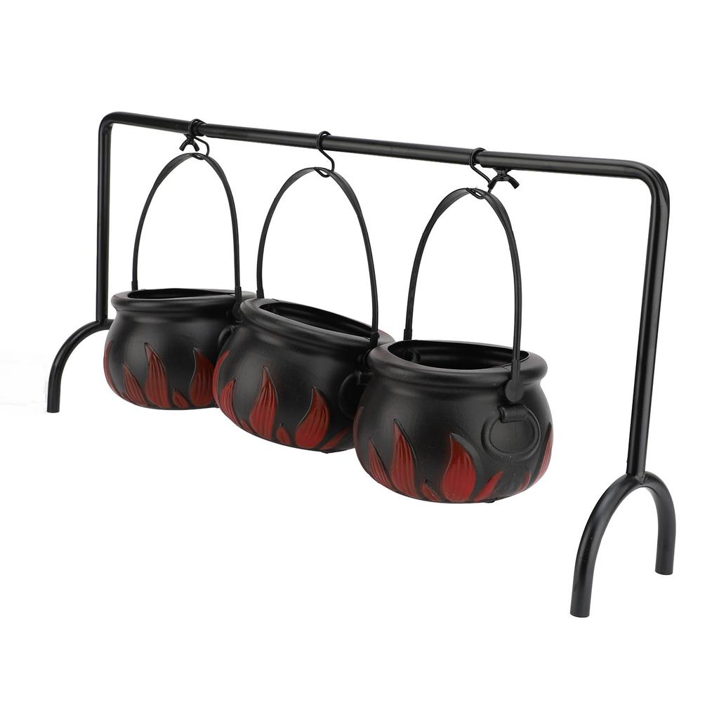 Witches Cauldron Candy Serving Bowl Decor Black Plastic Cauldron Decoration Photo Props For