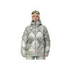 Fila Fusion Logo Print Loose Hooded Puffer Jacket Women Outerwear Bright-Silver T11W141908F-SL