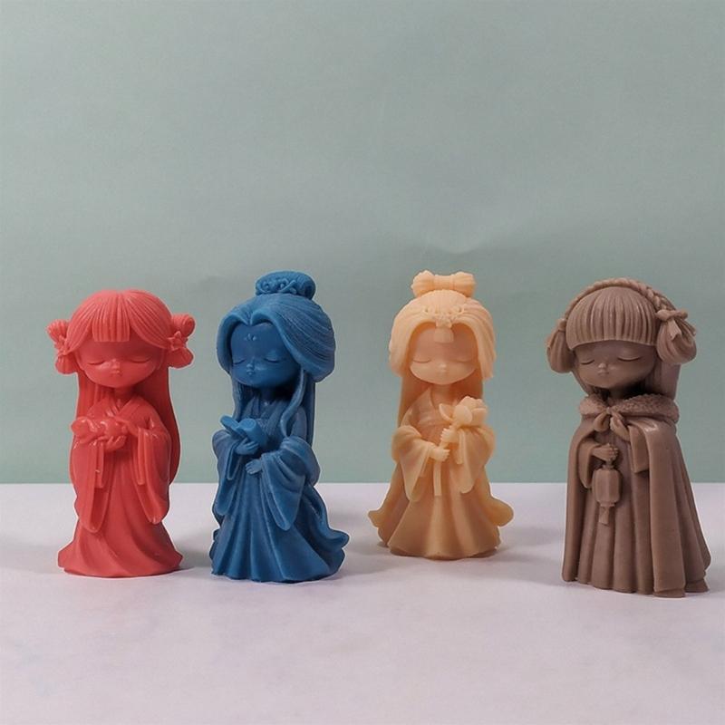 Little Girl Silicone Candle Mold Desktop Ornament DIY Crafts Epoxy Resin Molds